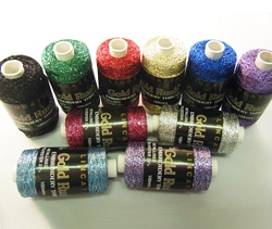 Lincatex Embroidery Thread Assorted Metallic Cols Box Of 10 - Click Image to Close